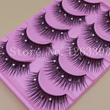 Yeknu 5 Pairs False Eyelashes Acrylic Crystal Art Natural Length Long Fake Eye Lashes Thick False Eyelashes Beauty Makeup Tips