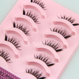 Yeknu 5 Pairs Half False Eyelashes Natural Crisscross Messy Fake Eyelashes Handmade Cotton Thread Stems Stage Makeup Lashes