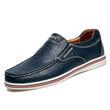 Yeknu Fashion Men Flats Slip On Genuine Leather Men Shoes Brand Designer Men Shoe Italian Loafers Casual Flats