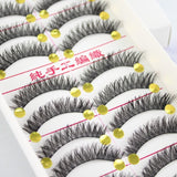 Yeknu Taiwan Handmade Short False Eyelashes Messy Natural Thick Eyelashes Nude Makeup Cotton Thread Stem Comfortable Wear Lashes