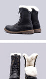 Yeknu Natural Wool Winter Boots Warmest Handmade Men Winter Shoes Genuine Leather Snow Boots