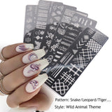 Yeknu 1 Set Nail Art Templates Stamping Plate Lace Flower Leaf Animal with Jelly Stamper Scraper Nail Polish Image Print Tool NLSTZ-FS
