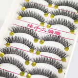 Yeknu Taiwan Handmade Short False Eyelashes Messy Natural Thick Eyelashes Nude Makeup Cotton Thread Stem Comfortable Wear Lashes