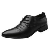 Yeknu Size 38-48 Classic Business Formal Men Oxford Comfortable PU Leather Wedding Suits Breathable Low Top Shoes 16-8808