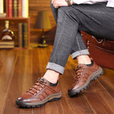 Yeknu Leather Men Shoes Luxury Brand England Trend Casual Shoes Men Sneakers Italian Breathable Leisure Male Footwear Chaussure Homme
