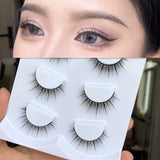 Yeknu 4 Pairs Makeup False Eyelashes Natural Big Eye Simulation Eyelash Extension Handmade 3D Fashion Eyelashes