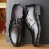 Yeknu Classic Business Dress Formal Black Men Oxford Wedding Footwear Leather Suits Breathable Casual Pointed Shoes 8222
