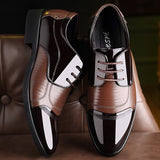 Yeknu Size 38-48 Classic Business Formal Men Oxford Comfortable PU Leather Wedding Suits Breathable Low Top Shoes 16-8810