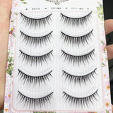 Yeknu 5 Pairs Japanese Supernatural False Eyelashes Soft Comfortable Cross False Eyelashes Big Eyes Makeup Thick Eyelashes