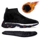 Yeknu New Fashion Men Women Non-Leather Warm Fur Snow Winter Shoes High Quality Split Leather Comfortable Ankle Warm Boots 47