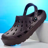 Yeknu Summer Men Sandals Platform Clogs Beach Slippers Men Shoes Aqua Breathable Hollow Out Garden Slippers black Water Shoes