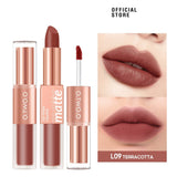 Yeknu Lipstick 12 Colors Lip Gloss 2 in 1 Lip Tint Waterproof Long -lasting Moisture Red Lip Matte Lipstick Make-up for Women