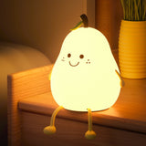 Yeknu RGB Night Light Pear Shape USB Rechargeable Dimmable Bedroom Light Bedside Decoration Silicone Lamp Children Gifts Direct Sale