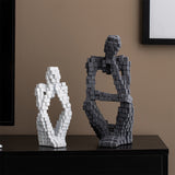 Yeknu Nordic Thinker Sculpture Modern Art Resin Statue Desk Accessories Living Room Home Decoration Indoor Figurines Room Decoration