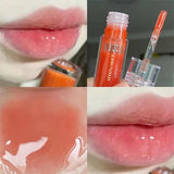 Yeknu Transparent Crystal Jelly Lipgloss Shiny Clear Mirror Moisturizing Lip Balm Glitter Liquid Lipstick Lip Oil Fruit Taste Lip Tint
