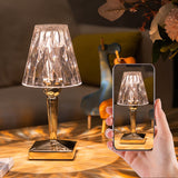 Yeknu - Touch Diamond Table Lamp USB Rechargeable Acrylic Decor Table Light Bedroom Bedside Bar Crystal Desk Lamp LED Light Night