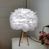 Yeknu Modern Simple Feather LED Table Lamp Bedroom Study Dining Room Hotel Bedside Lamp Living Room Decoration Metal Table Lights