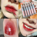 Yeknu Pink Clear Mirror Water Lip Gloss Lip Glaze Transparent  Waterproof Glossy Liquid Lipstick Red Lip Tint Makeup Korean