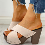 Yeknu Women Sandals High Heels Summer Sandals Platform Shoes Women Heels Chaussure Femme Outdoor Heel Slippers Summer Footwear
