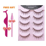 Yeknu Conjoined Fairy Hair False Eyelashes Three-Dimensional Multi-Level Little Devil manga Sunflower Eyelashes 10Mm