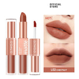 Yeknu Lipstick 12 Colors Lip Gloss 2 in 1 Lip Tint Waterproof Long -lasting Moisture Red Lip Matte Lipstick Make-up for Women
