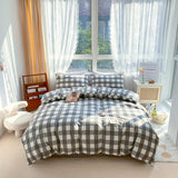 Yeknu 1pc 100%Cotton Duvet Cover Plaid Comforter Covers funda nordica cama 150 Single/Queen/King Quilt Cover(no pillowcase)