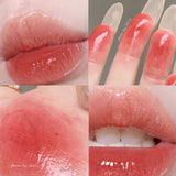 Yeknu Pink Clear Mirror Water Lip Gloss Lip Glaze Transparent  Waterproof Glossy Liquid Lipstick Red Lip Tint Makeup Korean