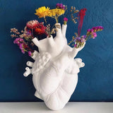 Yeknu Heart Shape Flower Vase Resin Vase Dried Flower Container Vases Pots Body Sculpture Desktop Flower Pot Home Decoration Ornaments