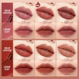 Yeknu Lipstick 12 Colors Lip Gloss 2 in 1 Lip Tint Waterproof Long -lasting Moisture Red Lip Matte Lipstick Make-up for Women