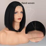 Yeknu Short Blonde Wig for Women Lady Bob Hair Synthetic Heat Resistant Black Orange Wig Cosplay Wig