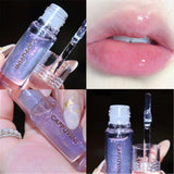 Yeknu Transparent Crystal Jelly Lipgloss Shiny Clear Mirror Moisturizing Lip Balm Glitter Liquid Lipstick Lip Oil Fruit Taste Lip Tint
