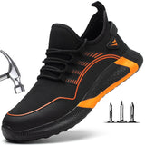Yeknu Lightweight Work Safety Shoes For Man Breathable Sports Safety Shoes Work Boots S3 Anti-Smashing Anti-iercing