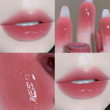 Yeknu Pink Clear Mirror Water Lip Gloss Lip Glaze Transparent  Waterproof Glossy Liquid Lipstick Red Lip Tint Makeup Korean