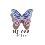 Yeknu 200 Pieces/Bag Butterfly Nail Charms Resin Rhinestones 3D Resin Gradient Butterfly Various Colors Wholesale Nails Art Decoration