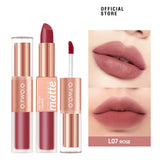 Yeknu Lipstick 12 Colors Lip Gloss 2 in 1 Lip Tint Waterproof Long -lasting Moisture Red Lip Matte Lipstick Make-up for Women