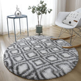 Yeknu Bedroom striped round silk carpet Nordic minimalist living room sofa plush mat home hanging basket plush mat