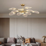 Yeknu Nordic LED Living Dining Room Ceiling Chandeliers Modern Designer Copper Golden Lamp Bedroom Restaurant Indoor Home Decor Lights
