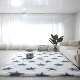 Yeknu Tie dye silk wool pattern carpet, living room, bedroom bedside cushion,washable Thickness 4cm