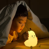 Yeknu RGB Night Light Pear Shape USB Rechargeable Dimmable Bedroom Light Bedside Decoration Silicone Lamp Children Gifts Direct Sale