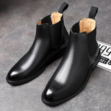 Yeknu Luxur Brand Genuine Leather Chelsea Boots Men Winter Shoes Fashion Elegant Male Business Dress High Top Shoes for Men Ankle Boot