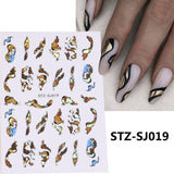 Yeknu Evil Eye Nail Art Stickers Swirl Stripe Wave Lines Health Love Success Protection Meaning Manicure Foil Slider Decor NFSTZ-CS175