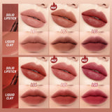 Yeknu Lipstick 12 Colors Lip Gloss 2 in 1 Lip Tint Waterproof Long -lasting Moisture Red Lip Matte Lipstick Make-up for Women