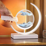 Yeknu LED Night Light Glass Quicksand Desk Lamps For Bedroom Study  Room Bedside Desk Lamp Decor Rotatable Creative Light