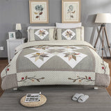 Yeknu Single Double Bed Cotton Embroidered Patchwork 3 Piece Quilted Quilt Light Quilt Pillow Cover len?ol de cama casal