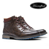 Yeknu American Style Boots Men Brand Handmade Comfortable Fashion Boots Leather #AL633