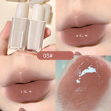 Yeknu Iced Tea Mirror Lip Glaze Watery Lip Gloss Waterproof Lasting Transparent Jelly Liquid Lipstick Womon Beauty Makeup Lip Cosmetic