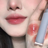 Yeknu Pink Clear Mirror Water Lip Gloss Lip Glaze Transparent  Waterproof Glossy Liquid Lipstick Red Lip Tint Makeup Korean