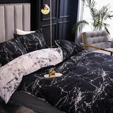 Yeknu New 3pcs Nordic Simple Marble Bedding Set Bedroom Single Double Premium Home Textile Comfortable Duvet Cover and Pillowcase