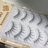 Yeknu 5 Pairs Japanese Natural Thick False Eyelashes Big Eye Daily Eye Beginner Eyelash Extension Handmade Makeup Manga Lashes