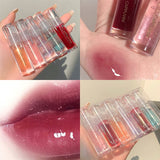 Yeknu Transparent Crystal Jelly Lipgloss Shiny Clear Mirror Moisturizing Lip Balm Glitter Liquid Lipstick Lip Oil Fruit Taste Lip Tint